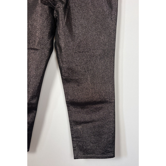 Old Navy High Waisted Shimmer OG Straight Ankle Jeans Size14 Metallic Brown - Picture 8 of 10